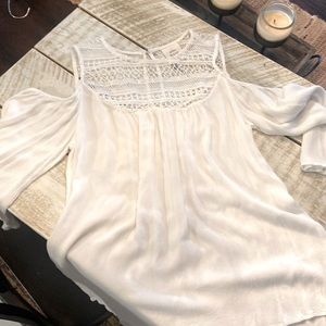 Womens Cold Shoulder Linen Top
